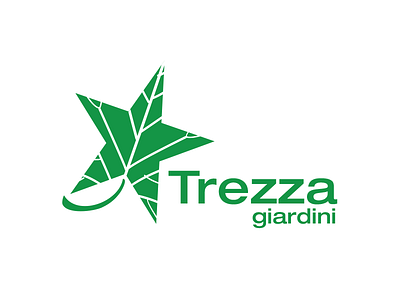 Trezza Giardini garden gardener green leaf logo logodesign logos star