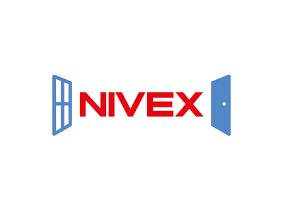 Logo Nivex blue door logo logodesign logos red window