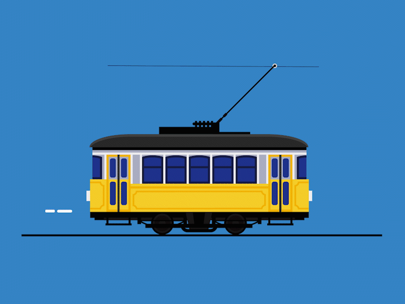 Elétrico adobe illustrator after effects animation character design design icon illustration motion motion graphics train yellow