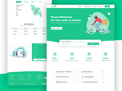 Courier Landing Page courier homedelivery landing page ui designs uidesign uiux
