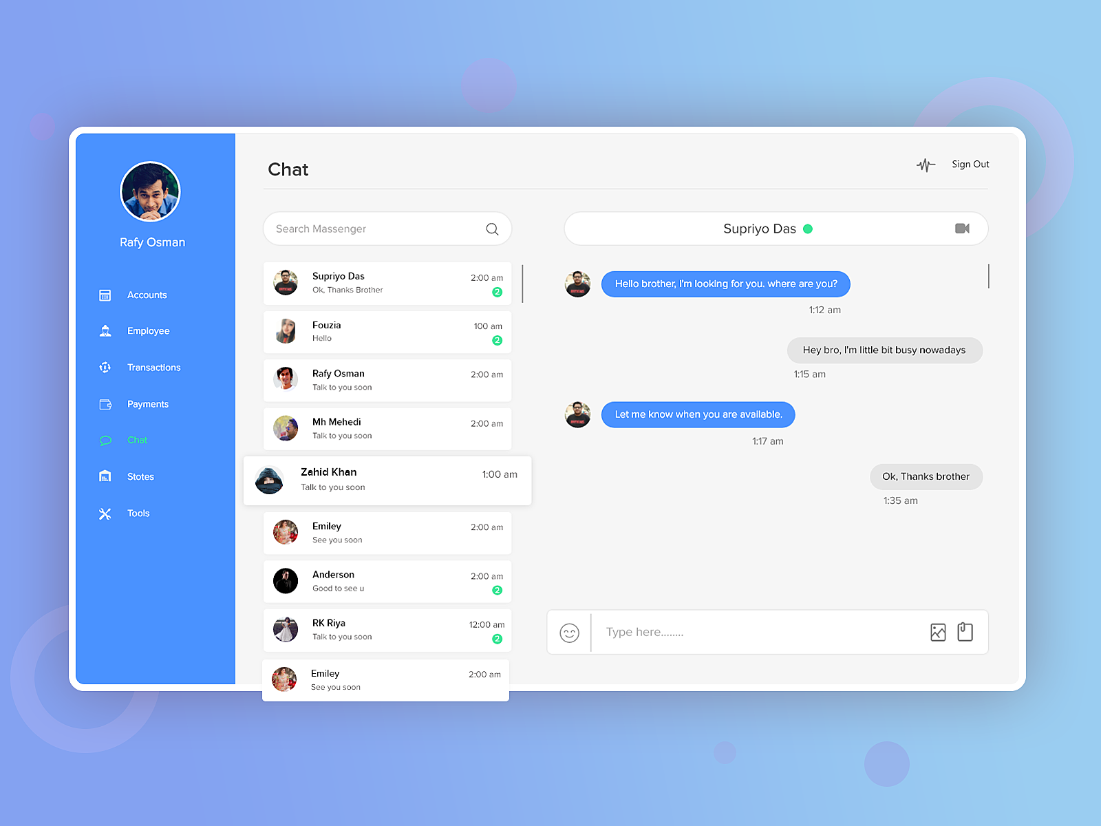 Office messenger by Rafy Osman on Dribbble