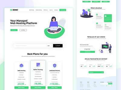 Web hosting landing page