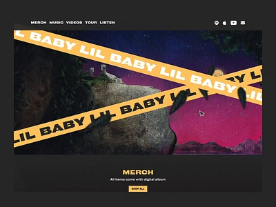 Lil Baby Homepage 3d animation animation 2d animation design interaction lil baby parallax rap rapper