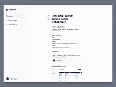 Single Project card dashboard edit post light mode post product design project management saas sidebar single post ui