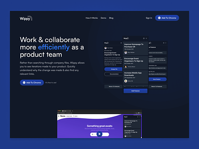Chrome Extension Landing Page blue button chrome chrome extension circles dark dark mode drop shadow gradient gray inner shadow landing page saas satoshi tailwind tailwind css