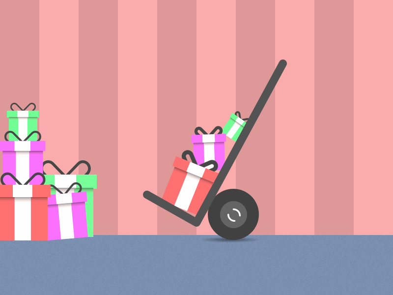 Christmas Delivery Illustration flat presents illustration icon christmas