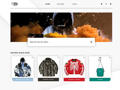 VETODE - Website Exploration card explore hero minimal navigation showcase smoke social website