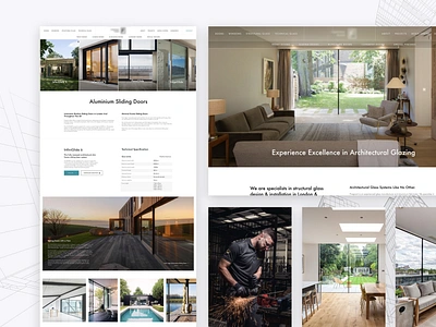 Architectural Glazing Specialist Website Design aluminium architecture glazing web design xd