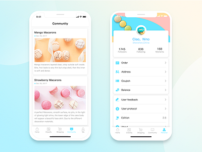 Dribbble3 app ui