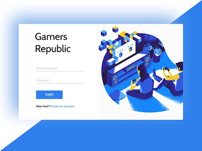 Gamers Republic 2d gamers landing page ui