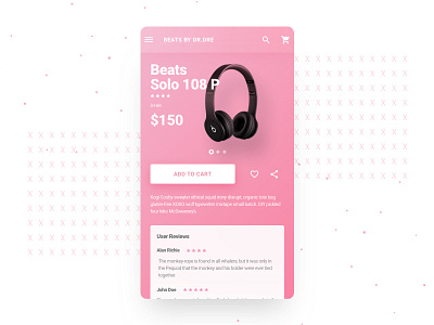 Shopping app design ecommerce headphone mobile pink product shopping ui ux