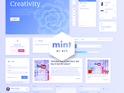 Mint - Free Sketch Web UI Kit design free kit mint sketch ui ux web
