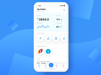 Wallet App - Light Theme app design finance mobile ui ux wallet