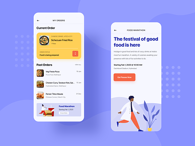 Food App app art design food app illustration mobile order ui ux vector