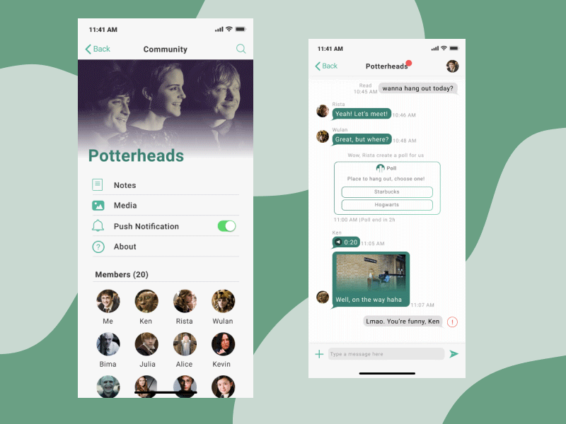 Potterhead Group Chat chat community group group chat messenger potterhead