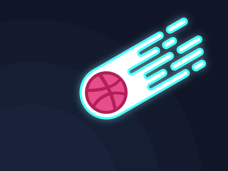 Dribbble Comet aftereffect animation comet flat gif illustration