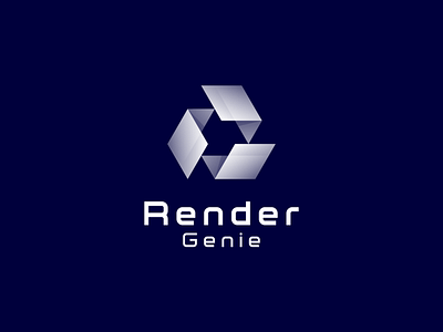 Render Genie (Unused) 3d app box branding design geometic hexagon icon intelligent logo modern platform render rendering ui unused web