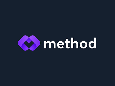 Method branding community design icon letter m logo m method minimal modern simple technology