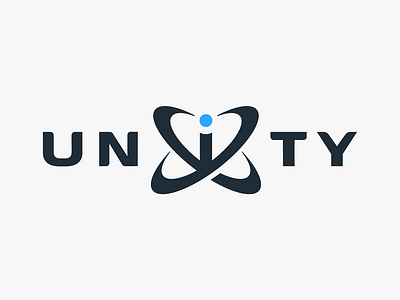 Unity branding circle combined community company connect design i icon letter letter i logo minimal modern nucleus simple technology unity