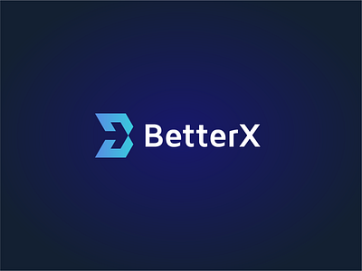 betterX logo concept abstract arrow b branding design letter b logo minimal modern simple technology unused vector