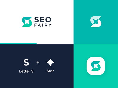 SeoFairy abstract design icon letter logo minimal modern simple web