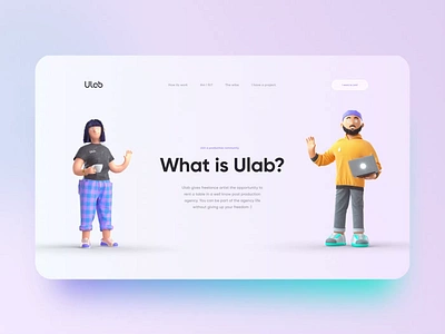 Ulab website design 3d 3dcharacter c4d character characterdesign marvelous designer octane substance painter ui ui design web design website zbrush