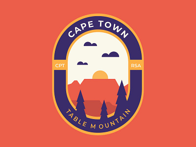 Cape Town Badge badge cape town forest icon mountain nature table mountain type vector