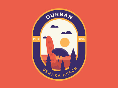Durban Town Badge badge design durban flat icon illustration logo minimal vector vintage