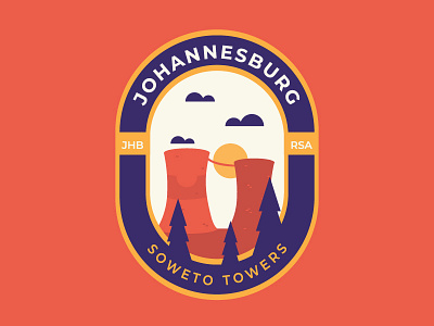 Johannesburg Town Badge badge city flat icon illustration joburg johannesburg logo retro south africa vector vintage