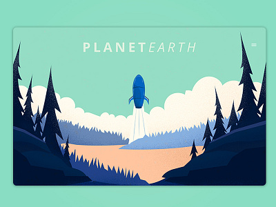 Illustrated Website | Planet Earth app flat design forest illustrated website illustration landing page rocket screen. ui user experience user interface ux