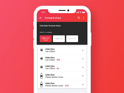 Forward Share android app coke corporate design digital forwards share ios iphone product selection vector