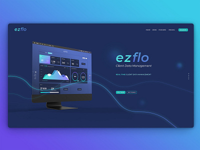 Ezflo Dashboard blue dashboard gradient green interface material purple screen ui user ux web design