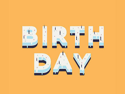 Birthday Invite | Dribbble invite birthday cake candle design dribble flat illustration invitation invite vector yellow