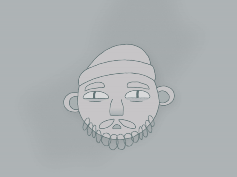 Winking 2d character aftereffects animation 2d beanie bearded bearded man duik headrig hello illustration sup vector vector animation wink winking