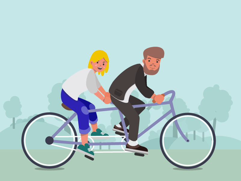 Tandem buddies by Dmitry S. on Dribbble