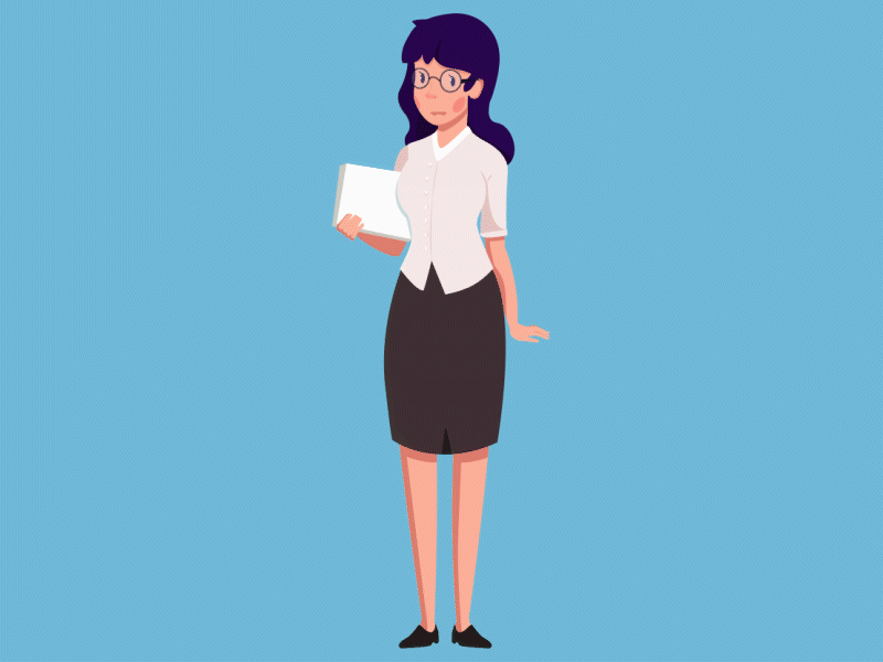 Pam 2d character after effect animated animation 2d character character animation character design flat design girl illustration office office worker vector vector animation