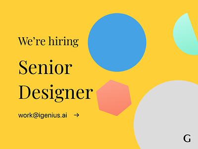 Senior Designer careers creative director designer graphic design hiring igenius job application jobs