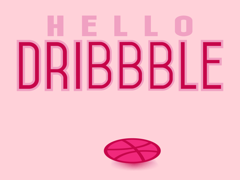 Hello Dribbble! after effects animation ball bouncing debut dribble first shot pink