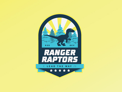 Logo Badge badge blue collaboration developers fun logo military ranger raptor seo team yellow