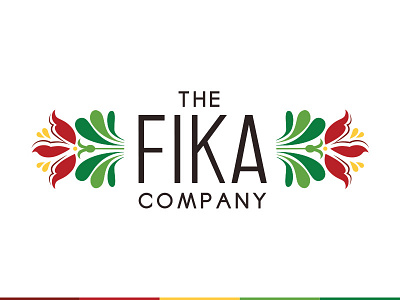 The Fika Company Logo design embroidery floral logo primary colors scandinavian
