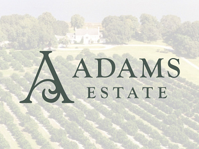 Adams Estate Logo branding identity logo monogram venue wedding
