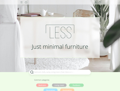 Minimal furniture ecommerce design flat minimal ui web