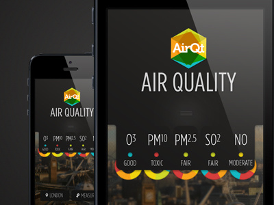AirQt App that measures air quality app design digital interactive iphone typography ui