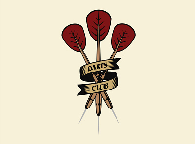 Dribble Darts Club bar darts illustration logo sports sports logo vector