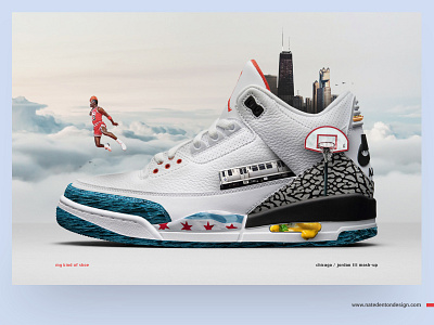 Nike Mash-ups - Part I (Jordan III / Chicago) art brand campaign chicago creativedirection dentondesign digitalart illustration jordan mj nike sneakers