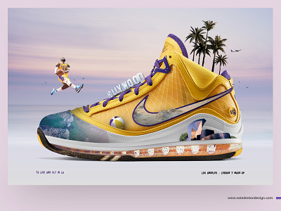 Nike Mash-ups - Part II (Lebron 7 / Los Angeles) art brand campaign creativedirection dentondesign digital illustration digitalart lbj lebron losangeles nike sneakers