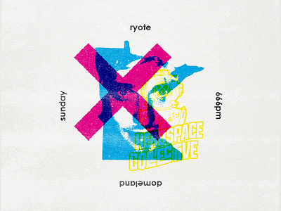 Ryote Even Furthur cmyk face flyer typography