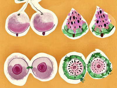 Boobieliscous colours design fruit illustration procreate