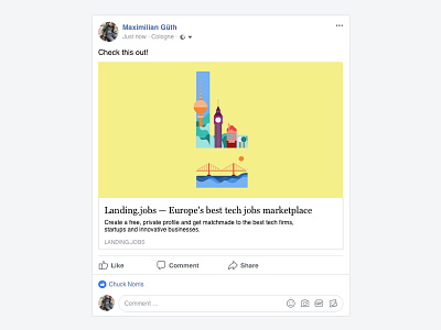 Facebook Ad — Landing.jobs ad colours countries eu facebook germany illustration jobs lisbon london spain tech
