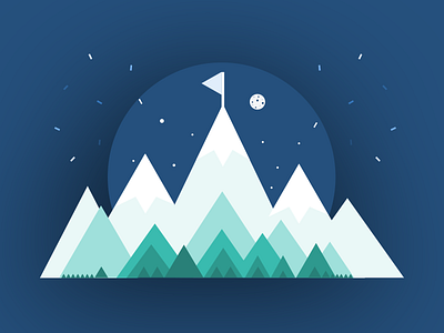 Success Mountain Illustration blue design flat illustration mountain success